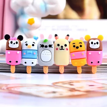 

20Pcs Kawaii Soft Cartoon Ice Cream Mini Cute Food Flat back Cabochon Scrapbooking for Phone Deco Embellishments Diy Accessories
