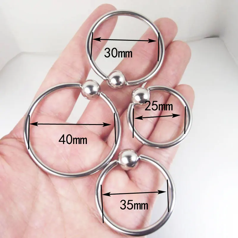 Piercing Jewelry, Body Piercing Jewelry, Body Jewelry 1 Single Piece Big Ball Stainless Steel Captive Hoop Rings BCR PA Ring Nipple Body Piercing Jewelry