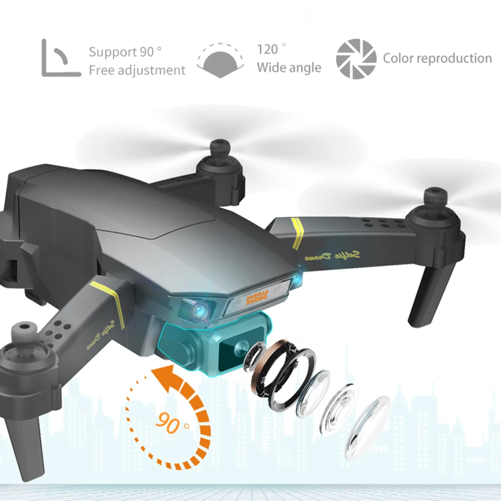 Складные радиоуправляемые дроны GD89 с 4K камерой мини Квадрокоптер WiFi GPS