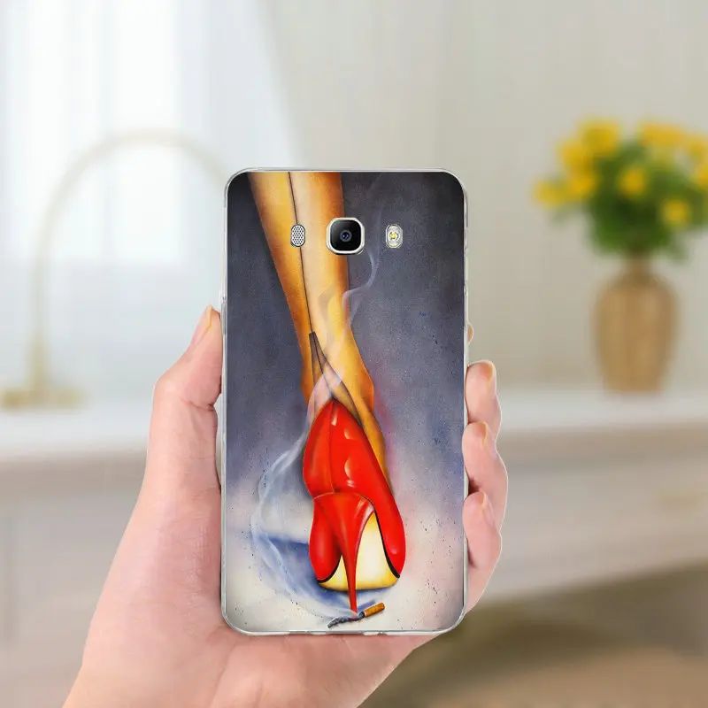 Picture 12 Силиконовый мягкий чехол для мобильного телефона чехол для Samsung Galaxy A3 A5 A7 J2 J3 J4 J5 J6 J7 Coque сумки в стиле ретро Женская обувь на высоком каблуке обувь искусство - Цвет: Picture 12