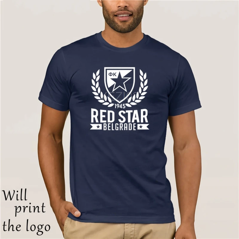 Красная Звезда Белград сербийская футболка красный дом Camiseta Crvena Zvezda club Марко петковик Драган стояковик футболка Miodrag Bozovic - Цвет: navy
