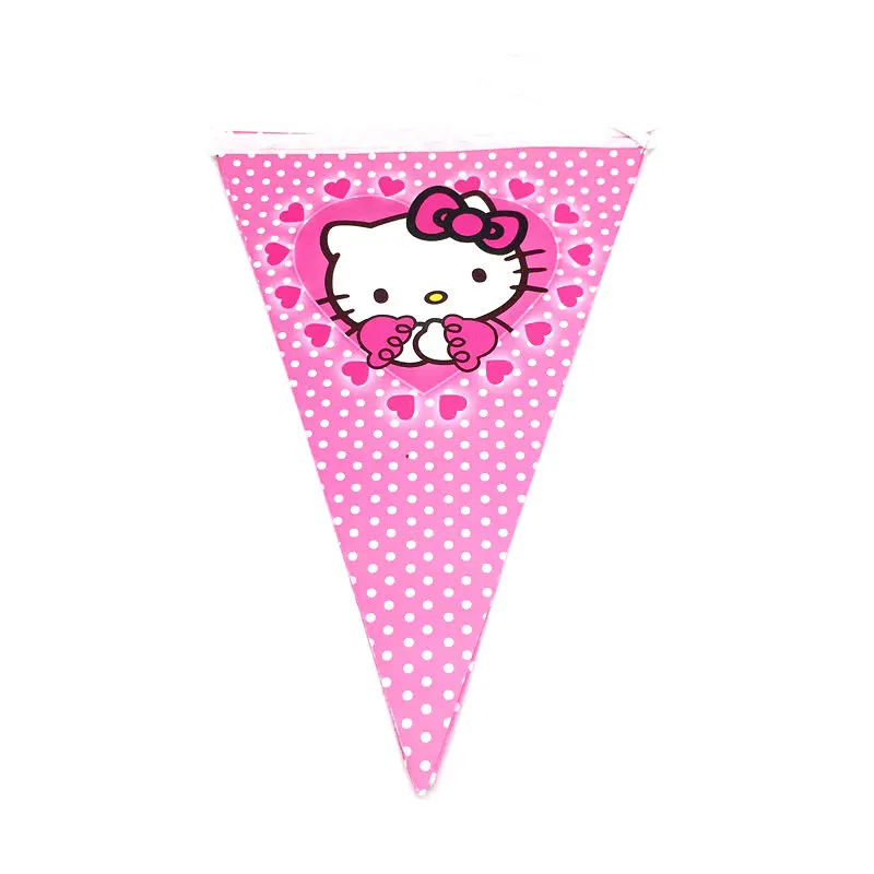 50 шт/80 шт одноразовая посуда наборы чашек тарелки флаги мультфильм hello kitty Baby Shower малыш баннеры для дня рождения украшения принадлежности