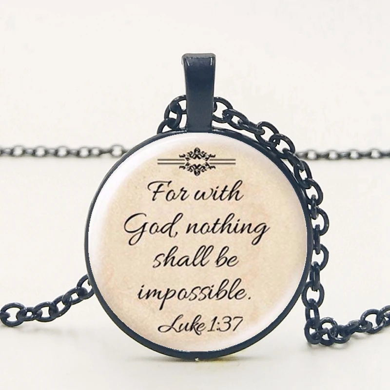 2019 Bible Scripture Christianity Belief Round Convex Glamour Badge Tri-Color Necklace Pendant Believers Mandatory | Украшения и