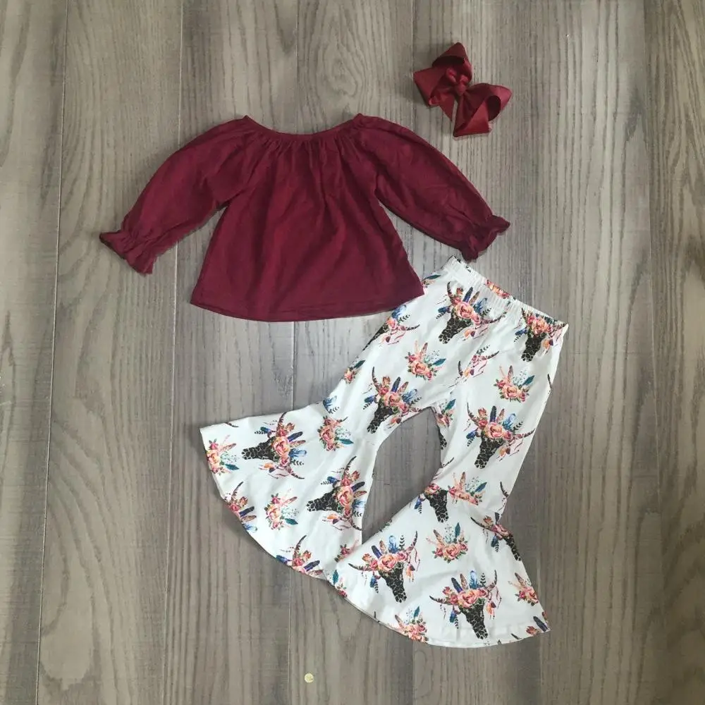 Осенне-зимний комплект детской одежды для маленьких девочек, изысканные штаны с рюшами из молочного шелка, с цветочным принтом, с леопардовым принтом, с бантом из хлопка