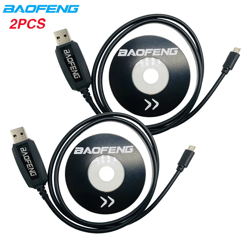 2PCS Baofeng BF-T1 USB Кабель для программирования bft1 Walkie Talkie аксессуары CB Ham Радио Запись частоты линии с CD драйвер - Цвет: 2PCS