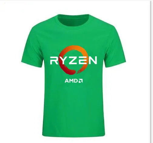 Новая популярная черная футболка Amd Gaming Ryzen Cpu 2 для мужчин, Размеры S 3Xl, крутая Повседневная футболка Pride, Мужская футболка унисекс, новая модная футболка свободного кроя - Цвет: Зеленый