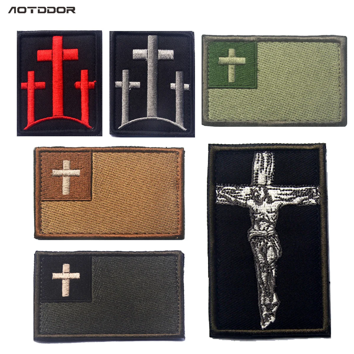 

Cross Shoulder Emblem Badge Embroidered Velcro Morale Patch Send Double-Sided Velcro