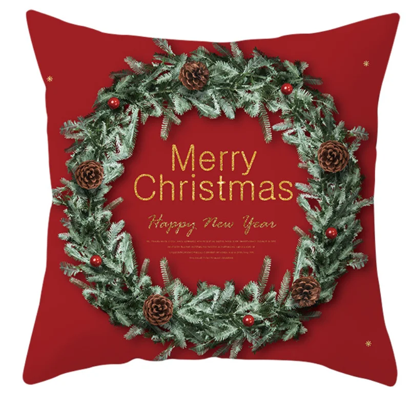 Christmas Elk Pillowcase Cushion Cover Merry Christmas Decor for Home Santa Claus Christmas Ornament Xmas Gift Happy New Year 2