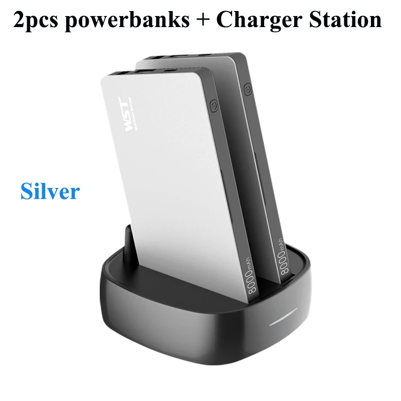 3 x 8000mAh Power Bank with Charger Station USB Phone Charger Holder Fast Charging Powerbank for Xiaomi iPhone Samsung Poverbank samsung battery pack Power Bank