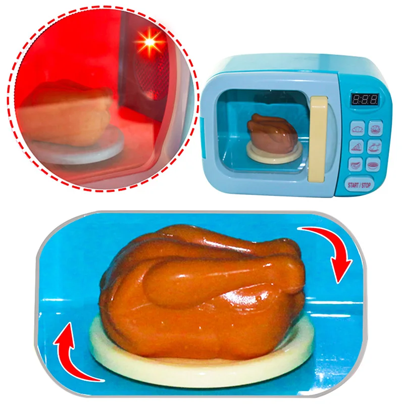 Детские игрушки для ролевых игр электрические бытовые приборы моделирование Микроволновая печь с поворотом света игровой набор для детей