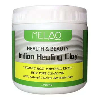 

MELAO Indian Healing Bentonite Detox Clay, 100% Natural Powder, Face, Body Deep Pore Cleansing
