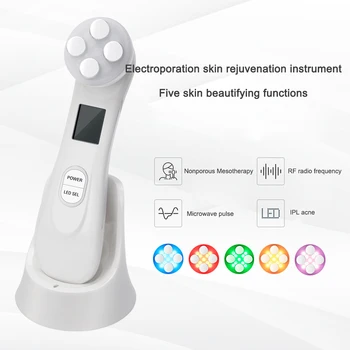 

5 Colors Radio Frequency Beauty Instrument Micro Current Wrinkle Removal And Acne Lifting Firming Eye Facial EMS Electroporation