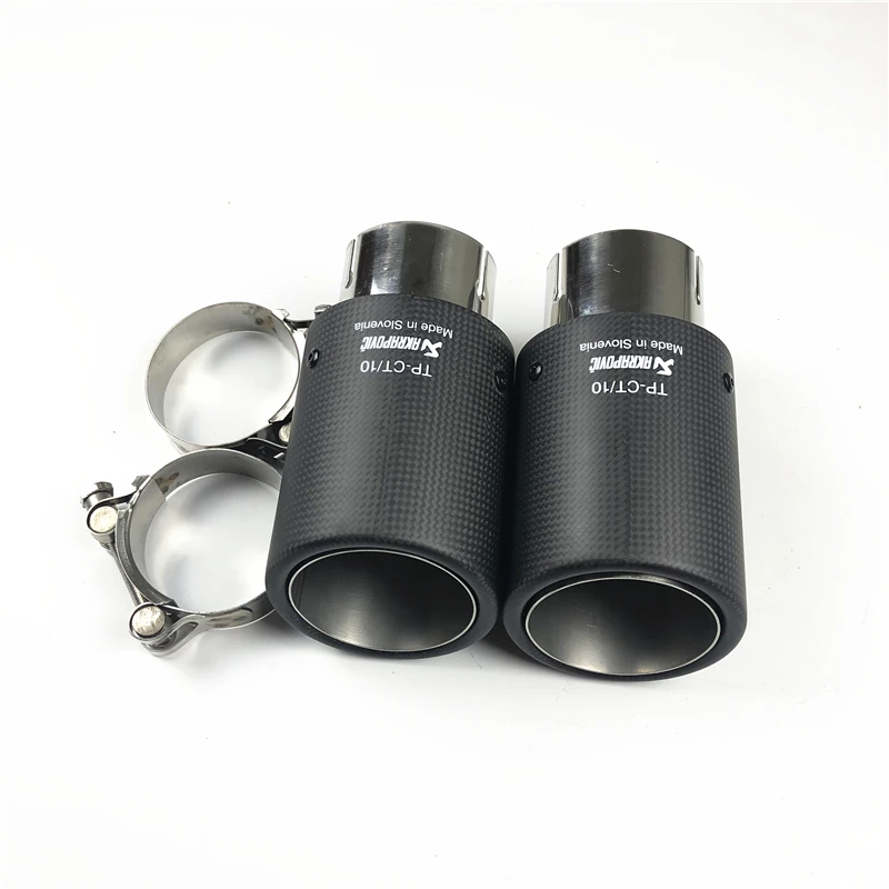 2 шт. Akrapovic выхлопные наконечники из углеродного волокна для автомобиля, карбоновый глушитель, выхлопная труба для универсальной выхлопной системы, автомобильные аксессуары