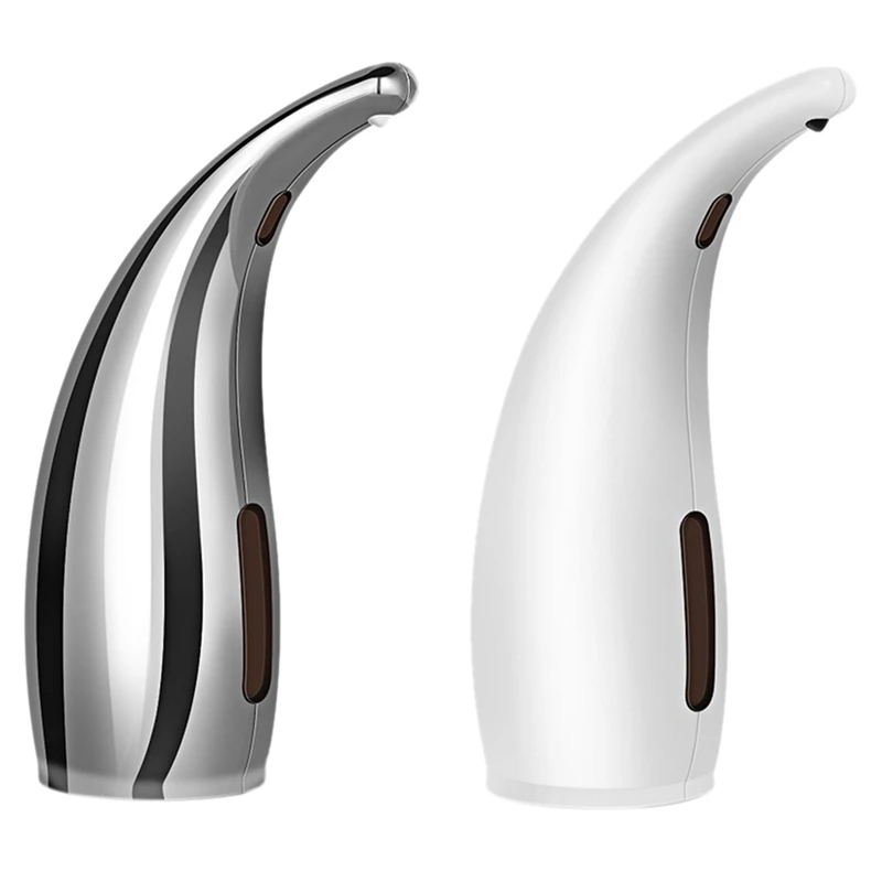 

2Pcs Silver/White Abs 350Ml Automatic Induction Soap Dispenser Soap Dispenser Household Hotel Soap Dispenser