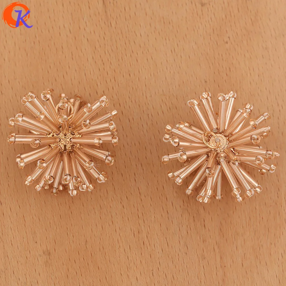 Cordial Design 10Pcs 30*30MM Jewelry Accessories/Crystal Beads Charms/Hand Made/Flower Ball Shape/Earring Findings/DIY Making