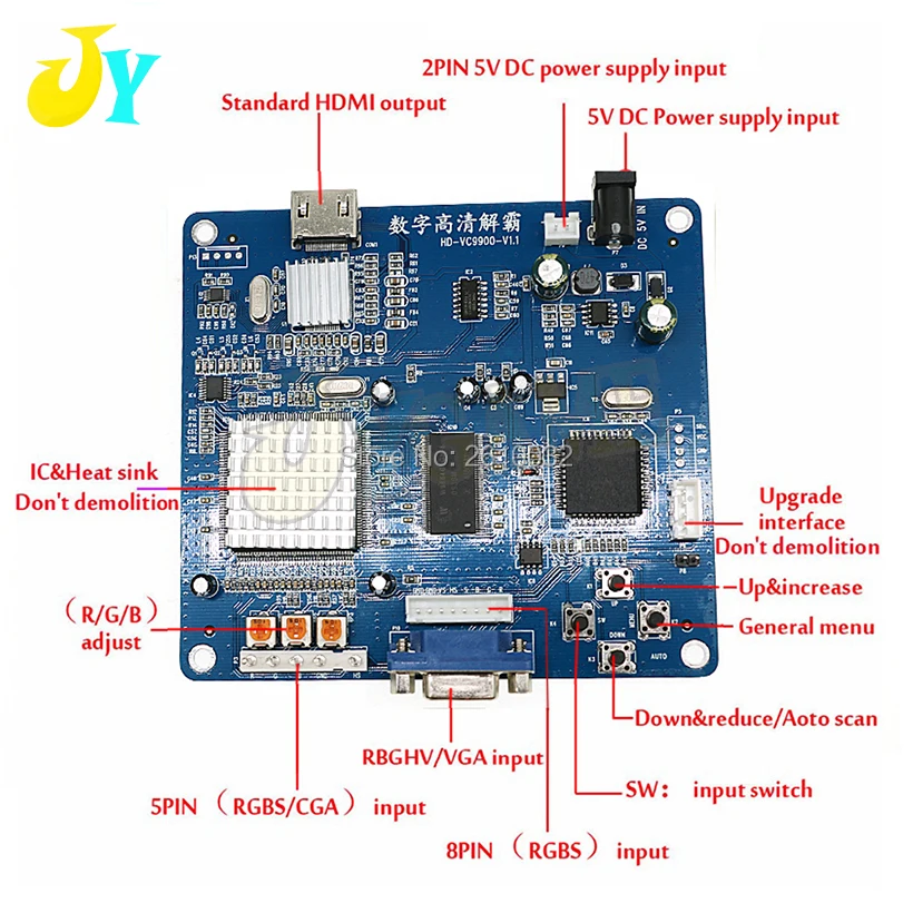 Плата преобразователя CGA в HDMI плата преобразования VGA/ / EGA PCB Игровая приставка