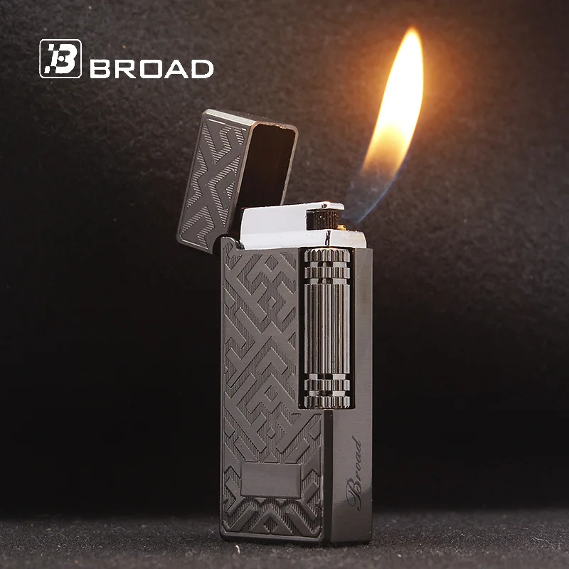 

Ping Bright Sound Torch Lighter Grinding Wheel Free Fire Flint Lighter Butane Metal Inflated Gas Cigarette Cigar Compact Lighter