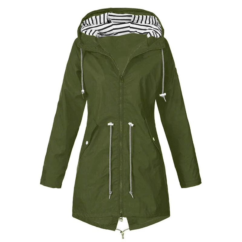 NIBESSER, Женская куртка, пальто, водонепроницаемая, переходная куртка, для улицы, походная одежда, легкий плащ, женский плащ - Цвет: green