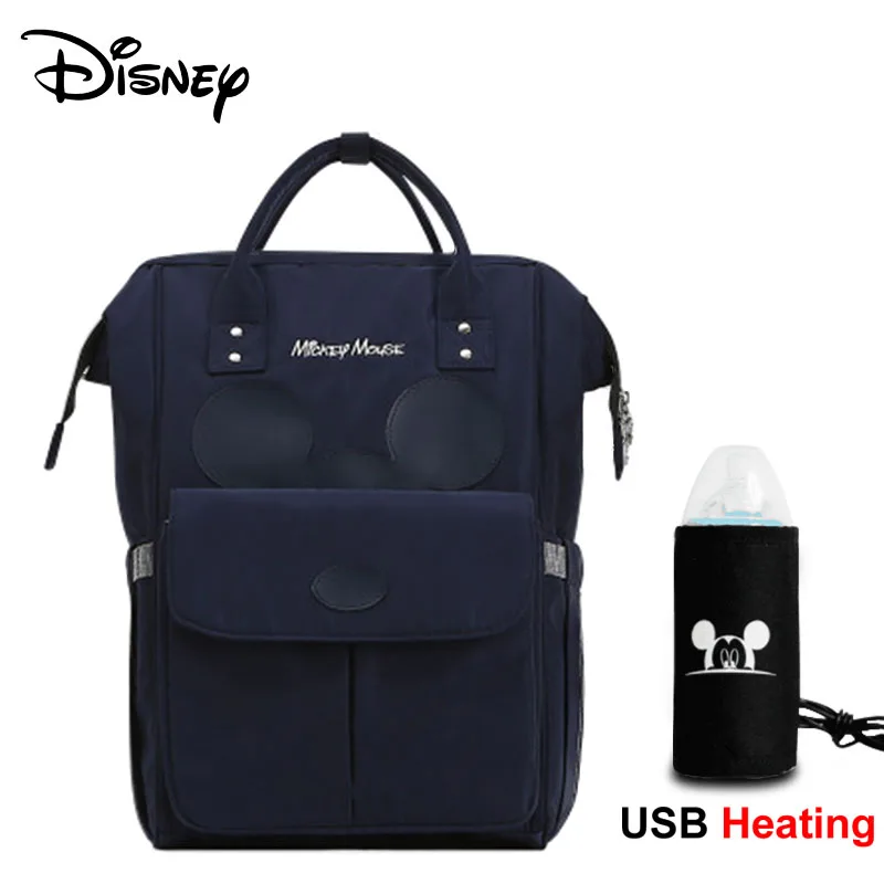 Сумка для детских подгузников disney Minnie Mickey USB для детских колясок, сумка для беременных, многофункциональный рюкзак для мам, большая сумка для подгузников/Сумка для ухода за ребенком - Цвет: 1