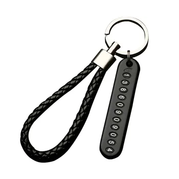 

10pcs Anti-Lost Car Keychain Phone Number Card Keyring Gift For Party Phone Number Plate Key Ring Auto Vehicle Key Chain Gifts