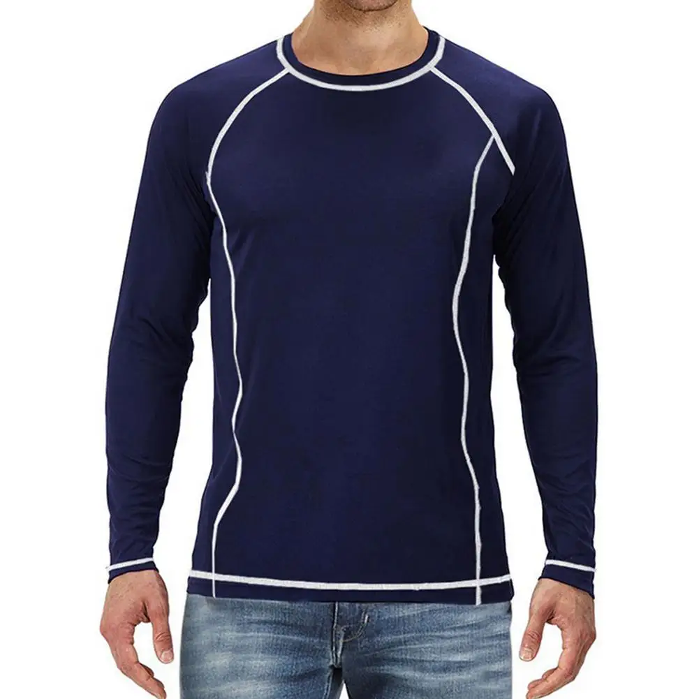 

Men Long Sleeve T-Shirts Sunscreen Quick-drying Anti-ultraviolet Tops Outdoor Sport Swimming Running Sportswear Warm T-Shirt