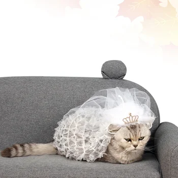 

1 Pc Cat Bride Headdress Crown Pattern Durable Mesh Veils for Cosplay