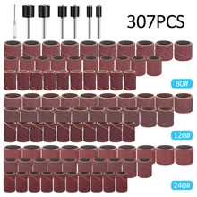 

307pcs Drum Sanding Kit with 1/2 3/8 1/4 Inch Sanding Mandrels Rotary Sandpaper Shank Tools Nail Drill Bits Abrasive Tools