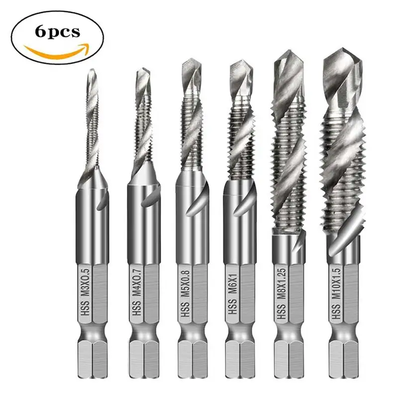 

Hexagonal composite tap steel thread metric tap drill bit shank titanium plated screw machine M3 M4 M5 M6 M8 M10 hand tools