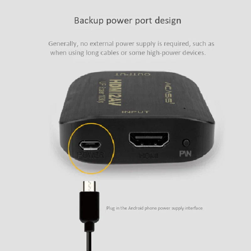 HDMI К AV скейлер адаптер HD видео конвертер коробка HDMI к RCA AV/CVSB L/R видео 1080P HDMI2AV Поддержка NTSC PAL