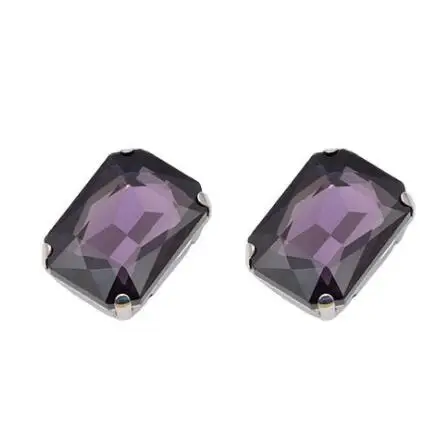 amethyst Прямоугольные Пришивные стеклянные стразы 8x10 13x18 10x14 18x25 18x27 6x8 мм пришивные камни DIY аксессуары для одежды - Цвет: amethyst