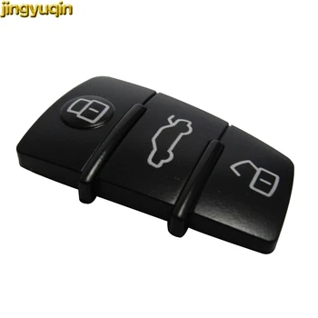 

jingyuqin 100PCS New For Audi A3 A4 A5 A6 A8 Q5 Q7 TT Replacement Rubber Pad Remote Flip Key Fob Keyless 3 Buttons Switchblade