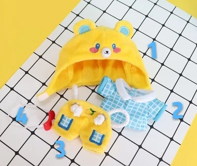 [MYKPOP] KPOP Bear Hood 4 шт. комплект: одежда с капюшоном для животных на 20 см и 15 см, KPOP Fans коллекция SA19092805