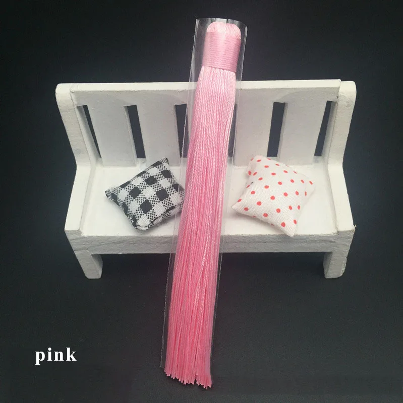 pink 10 шт. 12 см перфорированная DIY кисточка полиэстер шелковые кисти Бахрома отделка Швейные аксессуары шторы Свадебный декор ювелирный аксессуар - Цвет: pink
