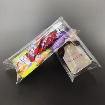 

10pcs Plastic Pillow Cookie Candy Box Transparent Gifts Packaging Box Wedding Favors for Guests Party Decoration Supplies