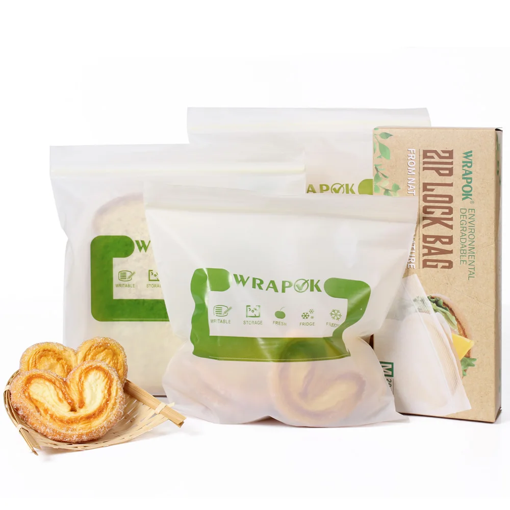 Бесплатная доставка обертка закрываемые мешки compostable сумка M 18x17 см 20
