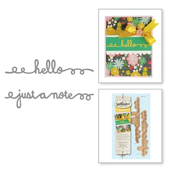 

2020 New Hello Letter Words 'just a note' Metal Cutting Dies Scrapbooking For DIY Paper Decorative Embossing Stencil Card Stamp