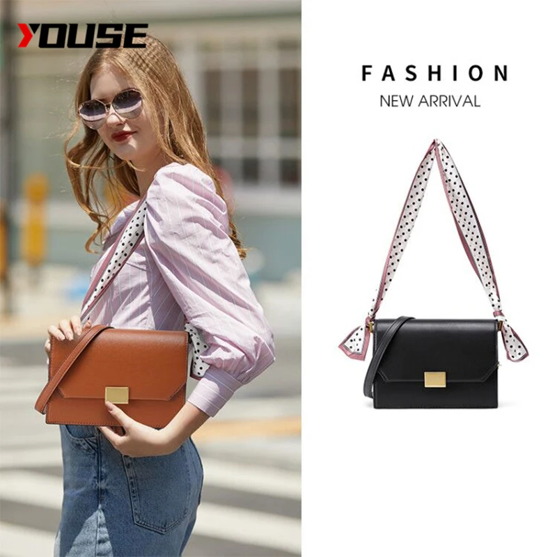 

YOUSE Women's 2020 bag Fashion Wild Small square bag Cowhide diagonal Shoulder bag Wallet and Handbag lLuxury Feminine