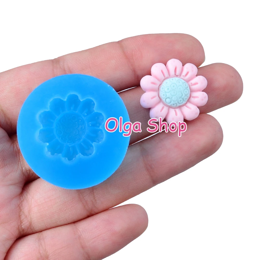 HYL342 16.9mm Flower Silicone Mold Fondant Cake Decoration Candy Resin