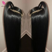 13x6 Синтетические волосы на кружеве парик из натуральных волос парики длинные прямые синтетические Жаростойкие накладные волосы предварительно вырезанные парик с детскими волосами 26 дюймов черные синтетические парики