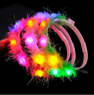 1 шт. тиара корона принцессы цветок светодиодный мигающий светильник для волос аксессуары для волос Rave Glow Rave вечерние принадлежности Рождество - Цвет: 14