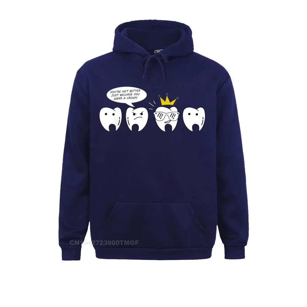Slim Fit Men Hoodies Funny Tooth Shirt for Dentist Teeth Stupid Crown__18584 Sweatshirts  Long Sleeve Sportswears Summer Funny Tooth Shirt for Dentist Teeth Stupid Crown__18584navy