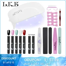 LKE УФ гель светодиодный Сушилка для ногтей арт наборы для ногтей маникюрный набор УФ-доттер для гель-лака набор для наращивания ногтей лак набор инструментов для маникюра