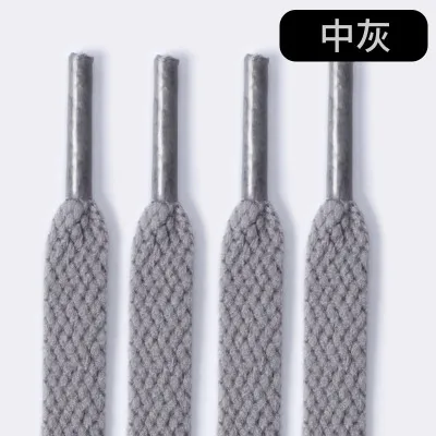 36 Colors 8mm Flat Thicken White AF1  Kids  Shoelaces  Basketball Sneakers Sail  Shoe Laces  Shoe Accessories 60/100/120/140 grey