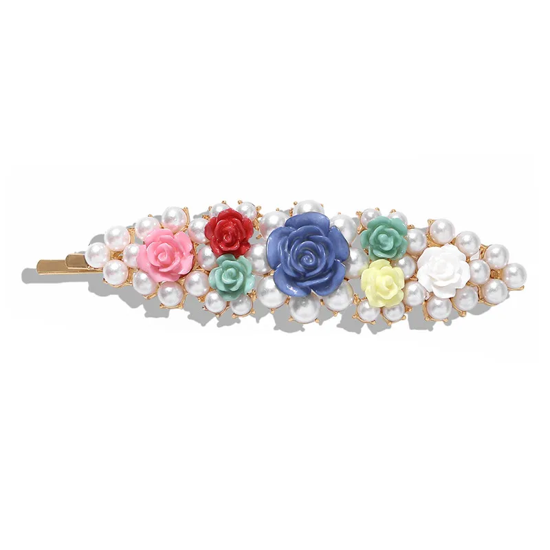 Best lady Newly ZA Simulated Pealr Hair pins For Women Wedding Party Bohemian Crystal Girls Gifts Multicoloured Hair Jewelry