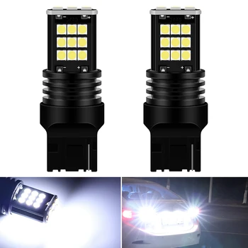 

2Pcs T20 White For LADA Lada Kalina Granta Vesta DRL LED Bulbs SRCK 7440 W21/5W LED Lamp Extremely Bright 24LEDs