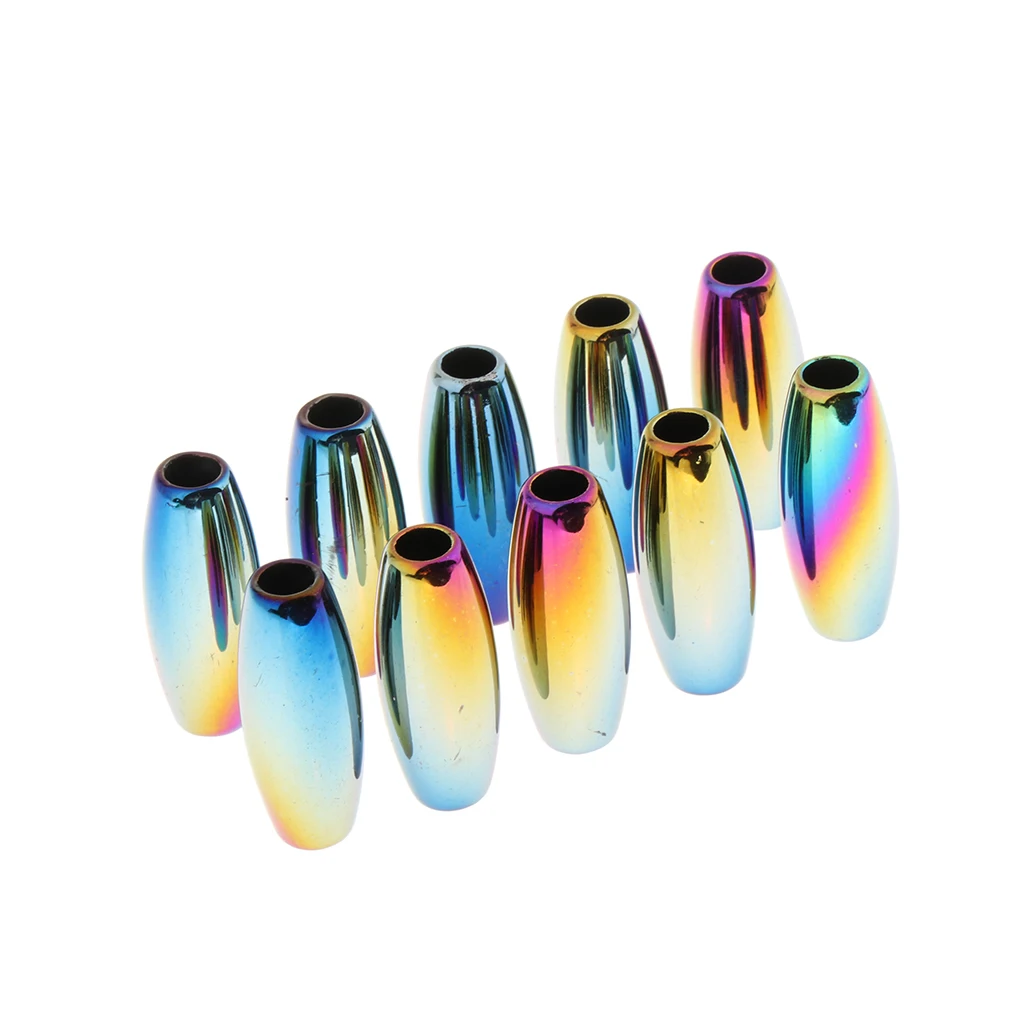 10pcs Plastic Dreadlocks Pony Hair Tubes Beads DIY Braiding Bracelets Clips Beard Pendants Hair Jewelry Charms  