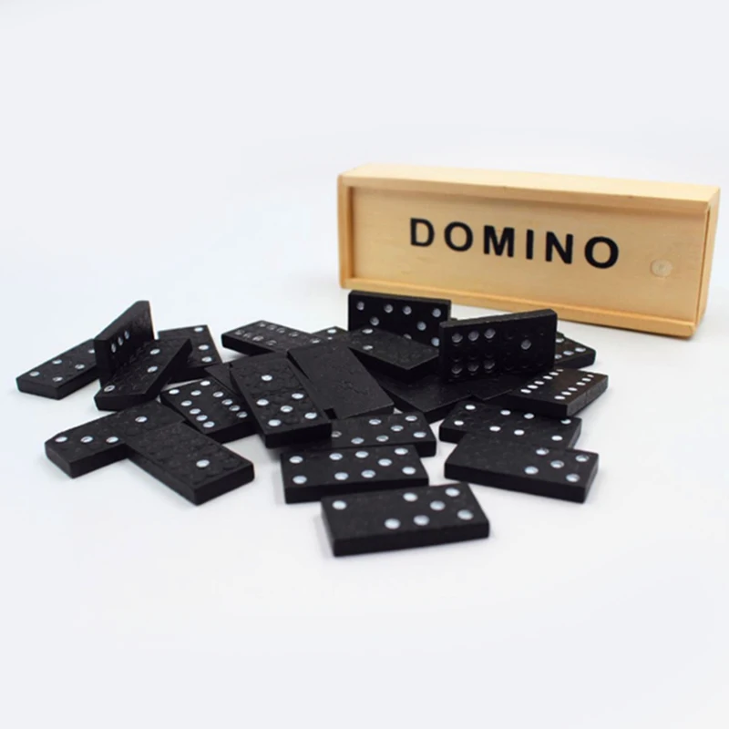 Baby Educational Montessori Children Entertainment Wooden Domino Board Games 28pcs Of Set Gift Kids Intelligence Development | Игрушки и