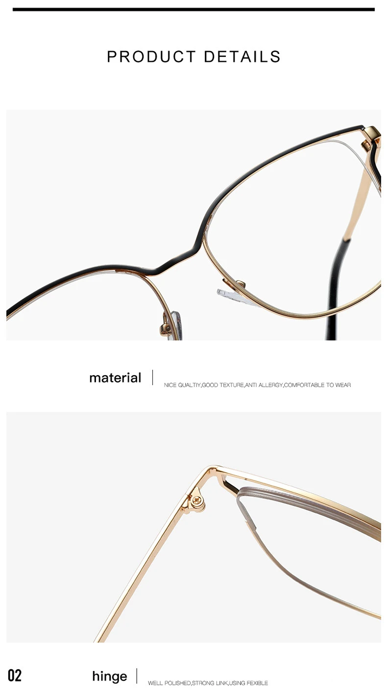 Imwete оправа для очков в стиле кошачьи глаза женские мужские роскошные металлические оправы очки для женщин прозрачные линзы близорукость оптические очки