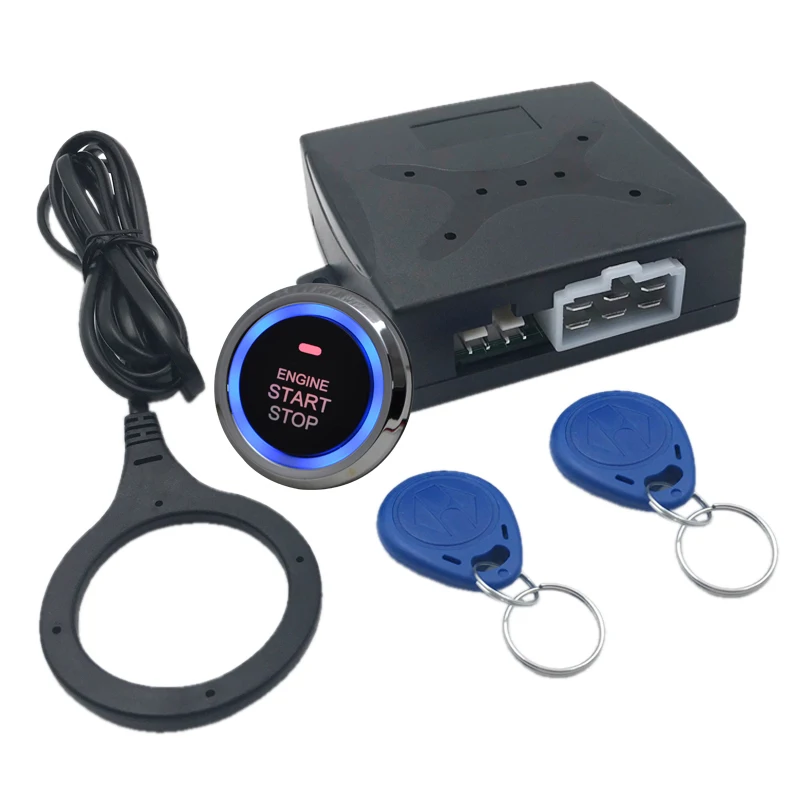  Car Alarm Car Engine Push Start Button RFID Lock Ignition Starter Keyless Entry Start Stop Anti-the