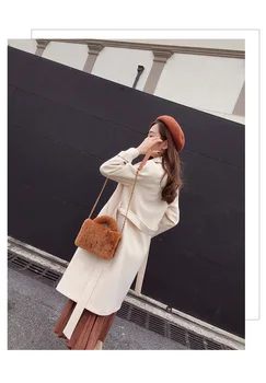 

Mishow 2019 autumn and winter woolen coat female Mid-Long New Korean temperament women's popular woolen coat MX17D9636